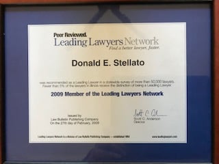 Peer Reviewed. Leading Lawyers Network | Donald E. Stellato | 2009 Member of the Leading Lawyers Network